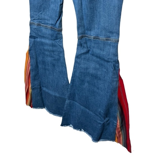 Lucky And Blessed Super Flare With Serape Insert Jeans - Picture 10 of 17